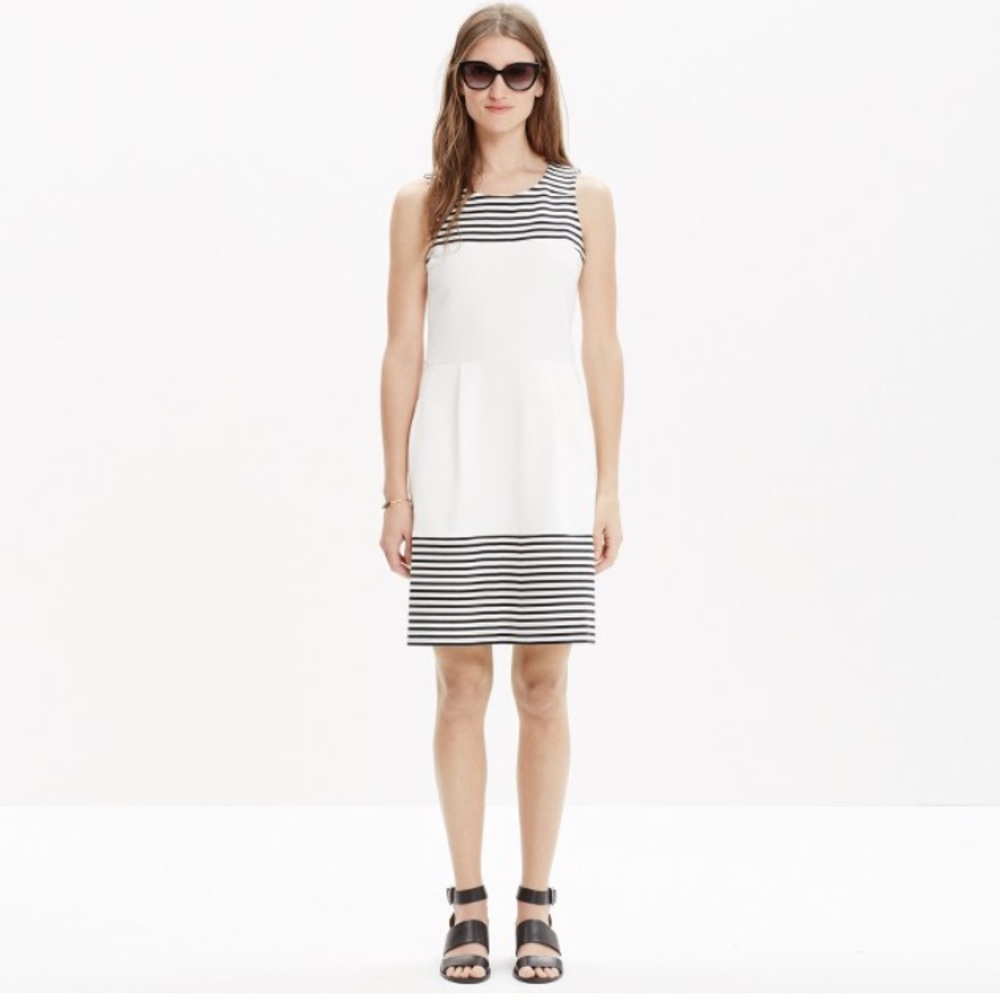 Madewell verse dress in stripe (black and white)
